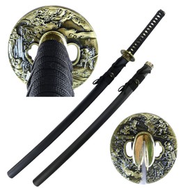 MAKOTO Handmade Sharp Katana Black Samurai Sword 40" (Minamoto)