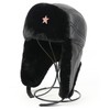 GFM® Mens Ushanka Faux Leather Russian Winter Trapper Bomber Hat