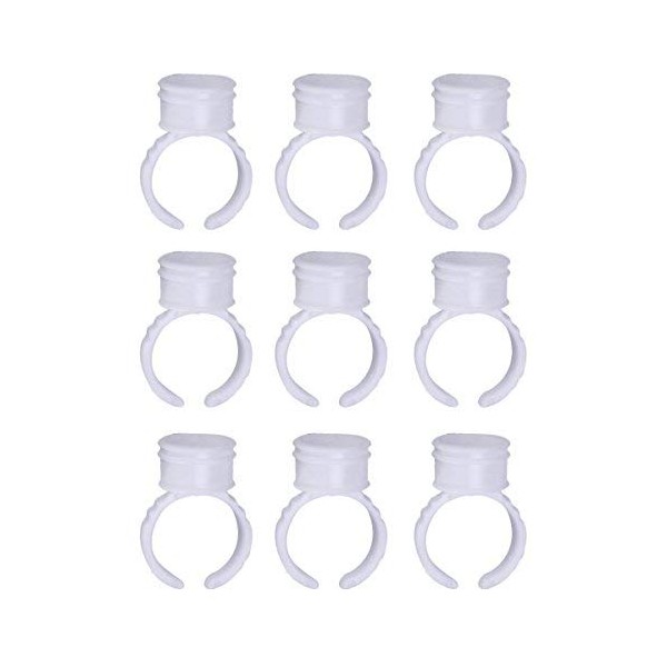COOSKIN 100pcs Microblading Pigment Glue Rings Tattoo Ink Holder For Eyelash Extension Rings