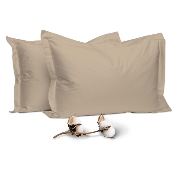 Pizuna 100% Cotton King Pillow Cases 2 Pack Simply Taupe