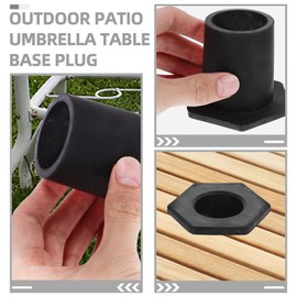 SUPVOX Patio Umbrella Hole Plug 2.56 Inch Square Base Cover Stabilizer Sleeve for Outdoor Umbrella Table Accessories