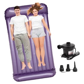 Inflatable Nuru Massage Air Mattress, Durable PVC Inflatable Mattress, Waterproof and Thick, Foldable Blow up Mattress with Electric Air Pump, Easy to Inflate and Deflate, for Massage SPA Sauna