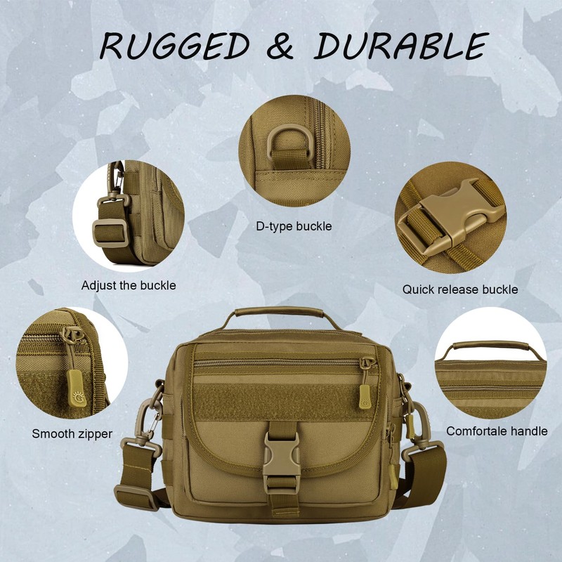 Protector Plus Tactical Messenger Bag Men Small Military MOLLE Crossbody