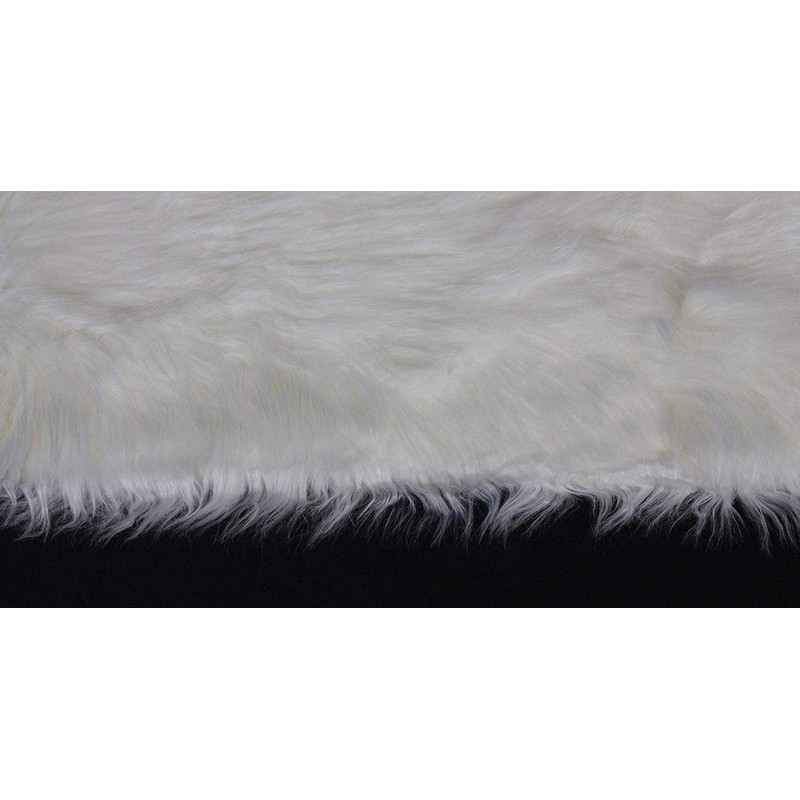 Dekoleidenschaft Faux Fur Table Runner in Cream/White, 30 x 120