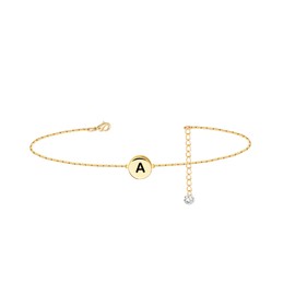 Dainty Delicate Gold Initial A Ankle Bracelet for Women, Gold Initial A Anklet for Women