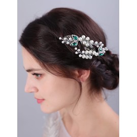 JWICOS Bride Wedding Pearl Hair Pins Crystal Wedding Hair Pieces Bridal Wedding Hair Accessories for Women Girls Bridesmaids