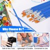 60Pcs Professional Paint Brush Set - Flat and Round Fine-Tip