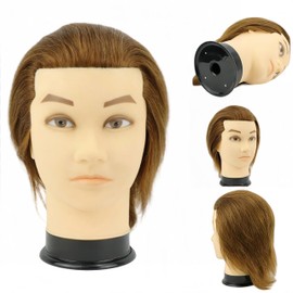 Czrleaty Mannequin Head Human Hair for Hair Styling Barber Mannequin Head Male Cosmetology Mannequin Head with Stand