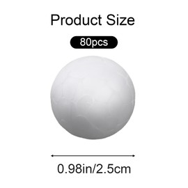Trinkrittey 80 Pcs White Craft Foam Balls 1 Inch Smooth Polystyrene Round Foam Balls Small Craft Foam Balls for DIY Crafting and Decoration