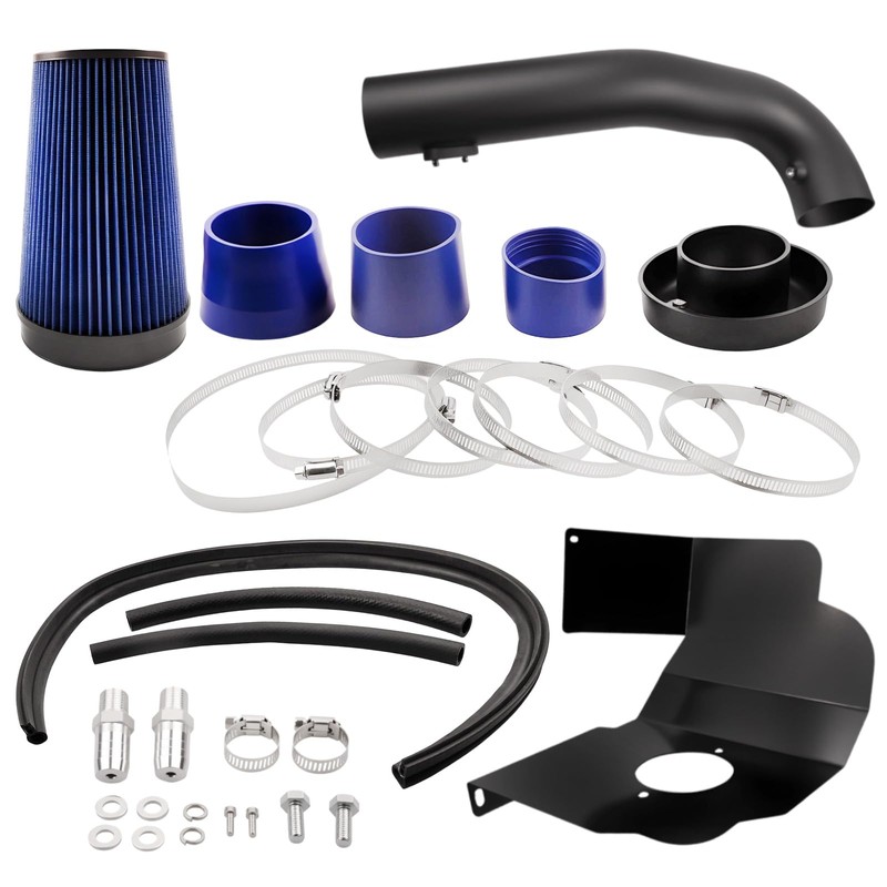 Cold Air Intake System with Heat Shield, Black Powder Coated,