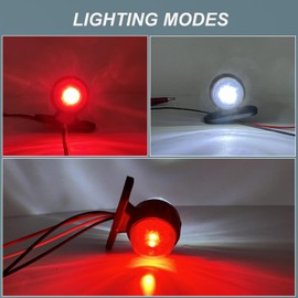 Biqing 2PCS Recovery Truck Side Marker Lights,12V 24V Trailer Side Lamp Indicator Parking Light Clearance Lights Double-Sided Warning Lamp Red+White for Truck Trailer RV Boat