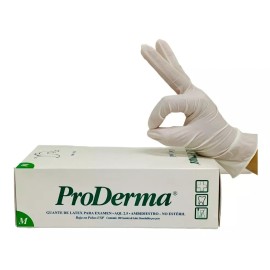 UniSeal Guantes descartables UniSeal ProDerma color natural talle M de látex con polvo x 100 unidades