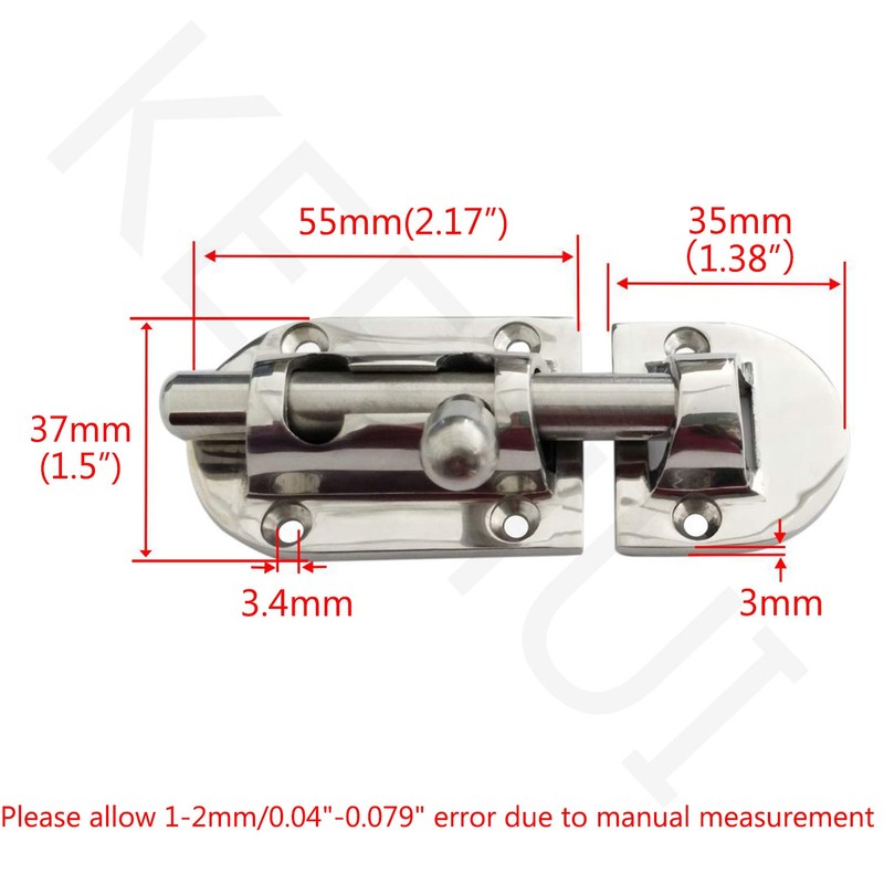 Marine 316 Stainless Steel Heavy Duty 3-5/8 Inch Locker Latch
