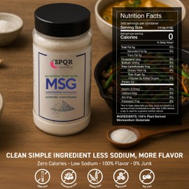Plant Based MSG Seasoning Monosodium Glutamate XL 12 Ounce Bottle Gluten Free Restaurant Grade Flavor Enhancer by SPQR Seasonings