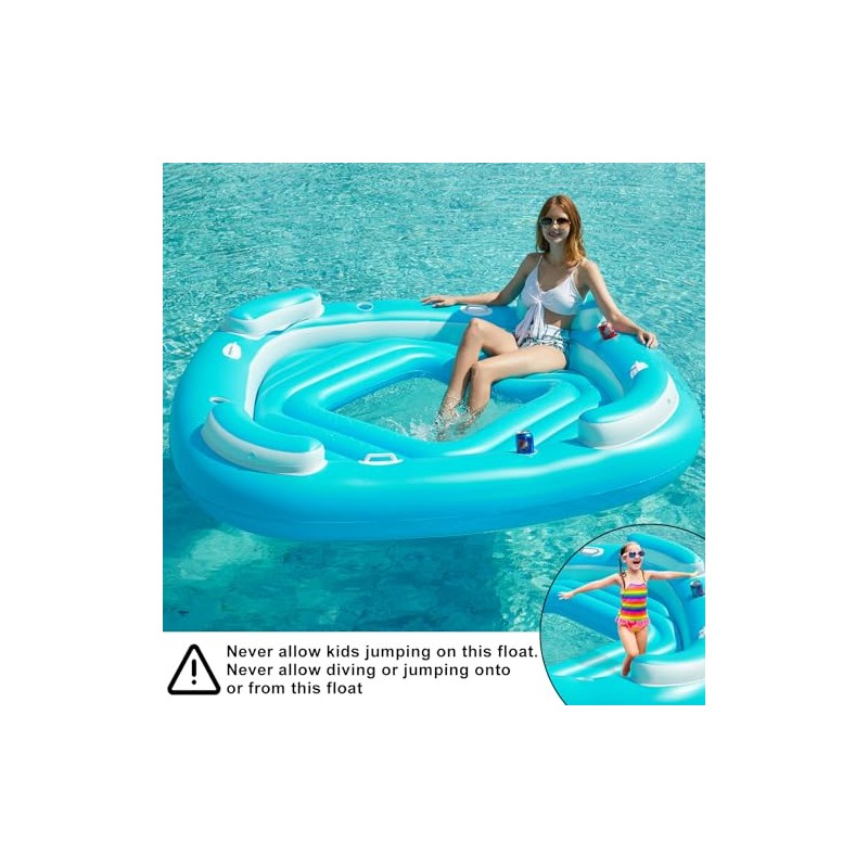 Jasonwell Floating Island Pool Float - Giant Inflatable Multi Person