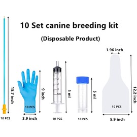 Fileyeye 10 Set AI Artificial Insemination Dog Breeding Kit, Canine Breeding Kit, Dog Breeder Kit, Disposable Canine Artificial Insemination, Canine Breeding Supplies (15.7 inch,Large Breeds)