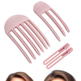 ExcellaElite Volume Hair Clips 2 Pcs Hair Volume Clips Pink Wind Shaping Styling Combs Create Natural Fluffy Style,Suitable for Home Travel Hair Salon(Comes with 2 Seamless Hairpins)