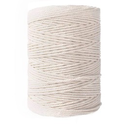 3mm 656ft Macrame Cotton Cord,Not Dyed,Natural Color Handmade, Soft Cotton Cord Rope for Macrame,Wall Hanging, Plant Hanger, DIY Craft Making,Knitting, Home Decoration (3mm x 200m(About 218 yd))