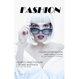 LIULIUBTY Colored Wigs 6 Pack, Short Bob Hair Wigs Neon Colorful Party Wigs for Women Girls Cosplay Costume Party Holiday Bachelorette Night Club