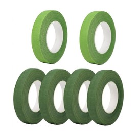 Artificial Flower Set Flora Tape, Set of 6, Artificial Flower Tape, 12mm Wide, Flower Glue Crafts, DIY Flower Arrangement Kit(2 Light Green+4 Green)