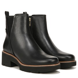 Naturalizer Womens Darry Bootie Water Repellent Ankle Boot Black Leather 7.5 W