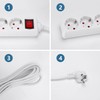 Aigostar Steckdosenleiste 2-fach mit Schalter Tischsteckdose Kindersicherung 3g1.0m㎡ 1.5 m