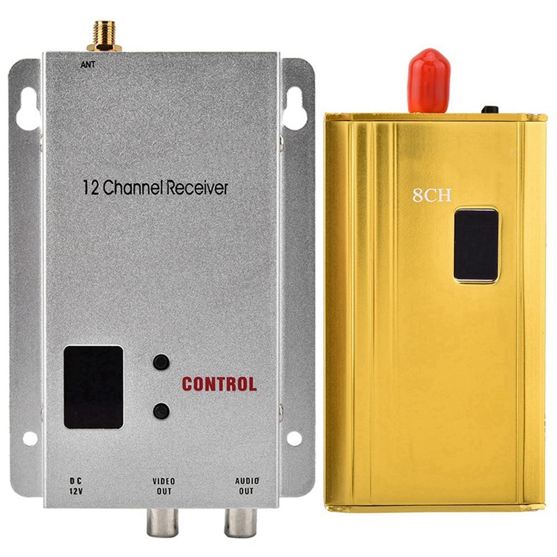 1.2G 1.5W Wireless Audio Video Transceiver CCTV Monitoring Transmitter &amp;