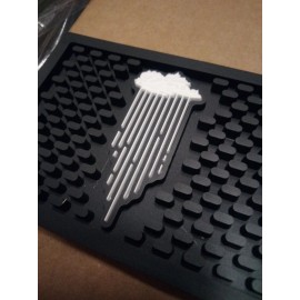 Tequila Tromba Bar Rail Spill Mat 23"x3.5" Black White