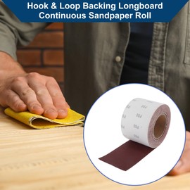 Hihaha P80 Long Board Sanding Paper 393.70"x3.94" Red Sanding Roll Back Velvet 1 Pc