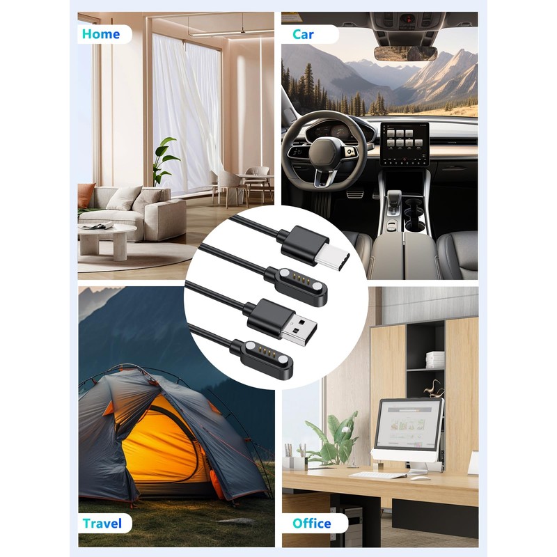 YANMONGI [2 Pack, USB-C+USB-A] Charger Cable Compatible with PLAUD Note