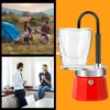 MVPLUE-Mini Express Swiss Single Tube Moka Pot Aluminum Red，Moka Set