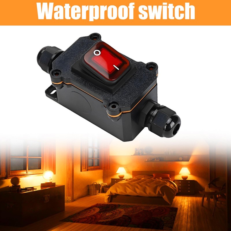 Pack of 2 Waterproof Inline Switch 12 V 20 A,