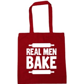 Hippowarehouse Real Men Bake Tote Shopping Gym Beach Bag 42cm x38cm, 10 litres