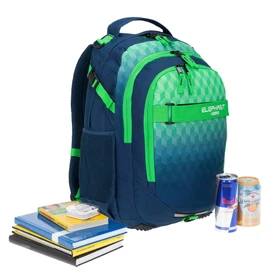 Elephant 2-Piece Set School Backpack Hero Signature Backpack + Gym Bag Attach Bag, Cube Green Blue, School backpack