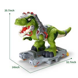 Dinosaur Ride On Toy Cars for Kids, Toddler Electric Ride On Toys with Music, Light & Smoke, Preschool Kids Scooter Foot-to-Floor Walker Indoor Outdoor, Christmas Birthday Gifts for Boys Age 3 4 5