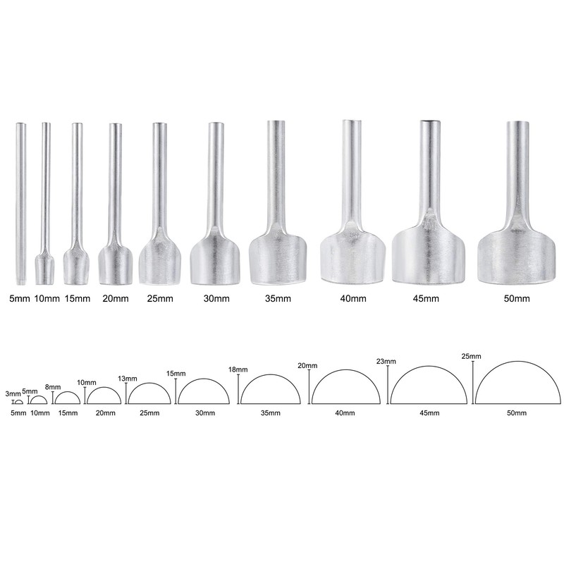 sourcing map Half-Round Shaped Leather Cutter Punch 20mm Strap End