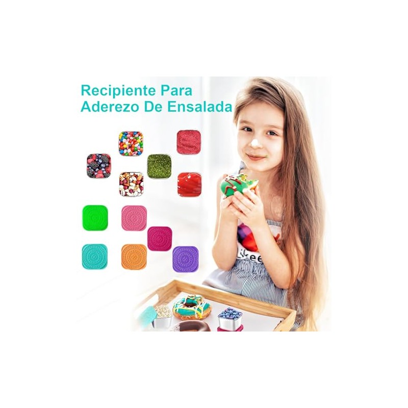 Juego de 6 Recipiente de Aderezo de Ensalada para Llevar,