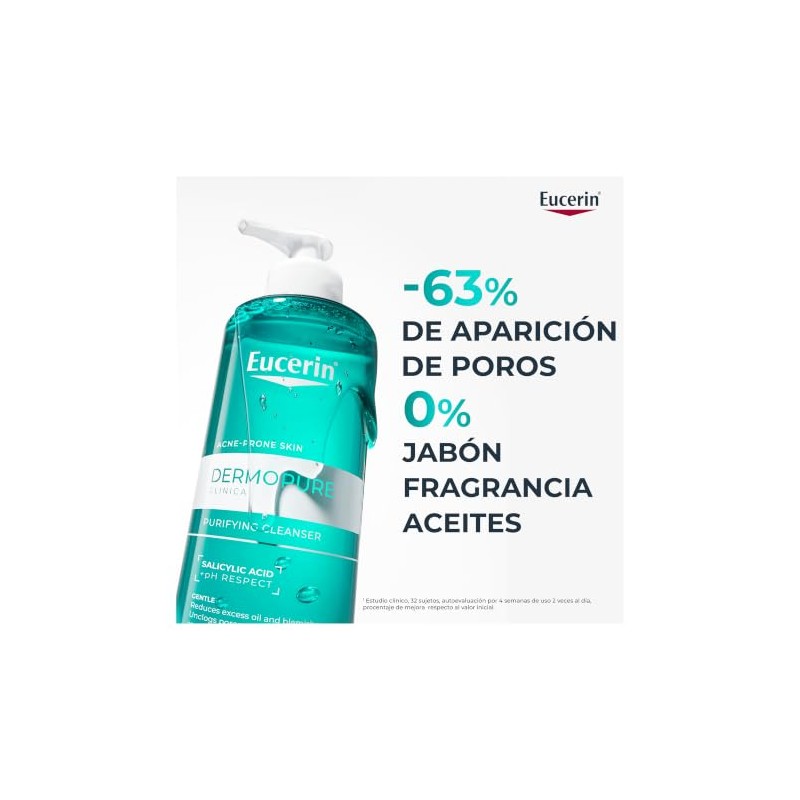 Eucerin Gel Limpiador Facial Piel Grasa Imperfecciones, 400Ml