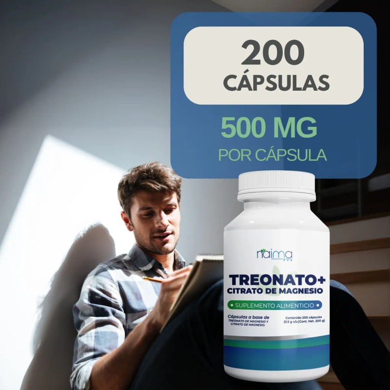 Treonato De Magnesio Con Citrato De Magnesio 500 Mg 200