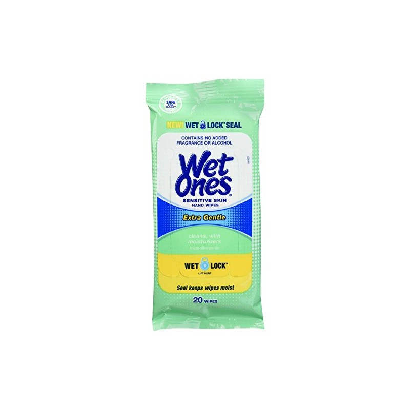 Wet Ones Hand Wipes Extra Gentle for Sensitive Skin, 20
