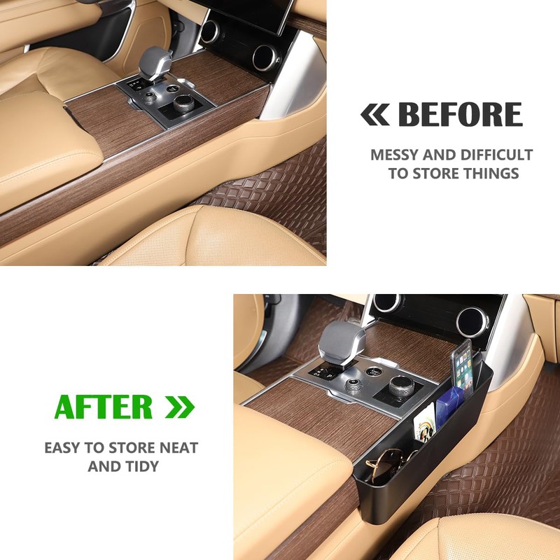 JONKOKO Car Shifter Storage Box, Gear Shift Console Side Tray