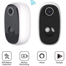 Cámara de Seguridad Exterior CS300, IP Cámara de Vigilancia con 1080FHD Visión Nocturna, Cargador de Energía Solar, IP 65 WiFi Cámara Inalámbrico...  