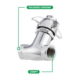 Watflow Válvula de cierre automático con perilla, válvula de tope resistente, cromo pulido