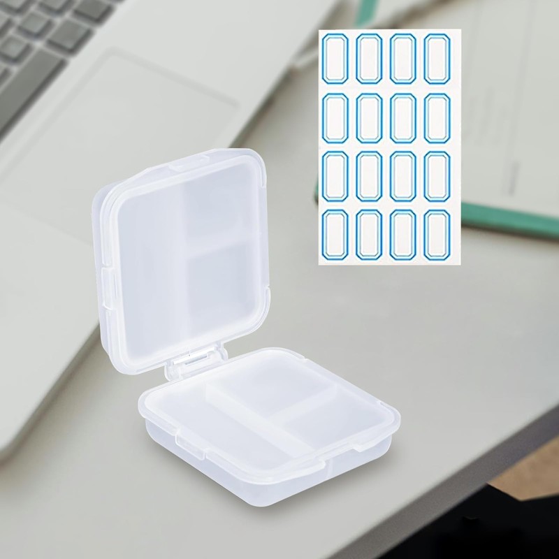 Travel Pill Organizer 6 Compartments Portable Pill Case with Double