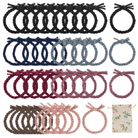 S-Mechanic Pack of 40 Stylish Braided Hair Bobbles Super Elastic Original Hair Bobbles Hair Accessories for Thick Hair of Women and Girls 7 Colours