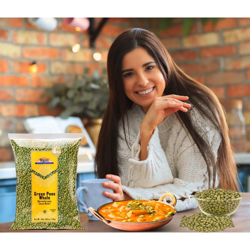 Rani Green Peas Whole, Dried (Marrowfat Peas, Vatana, Matar) 4lbs