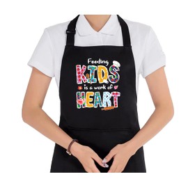 uinwk Lunch Lady Aprons for Women with 2 Pockets - Lunch Lady Gifts, Cafeteria Worker Gifts, Lunch Lady Appreciation Gifts, Gifts for Lunch Ladies Waterproof Adjustable Bib Apron