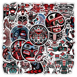 APAREAL Totem Stickers, Pack of 50 Graffiti Vintage Stickers for Laptop, Kindle, Skateboard, Scrapbooking, Journal, Notebook, MacBook, Guitar, Suitcase, Bike, Waterproof Washi