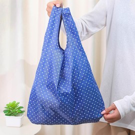 XIAOJINGQINGAQ 2 Packs Foldable Shopping Bags Reusable Eco-friendly Grocery Tote Bags Water Resistant Shopping Tote Bag Shopper Bag Folding into Attached Pouch