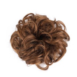 ASUITOFK Messy Bun Hair Piece Thick Updo Scrunchies Synthetic Hair Extensions Ponytail Hair Wig Hairpiece Light Golden Brown